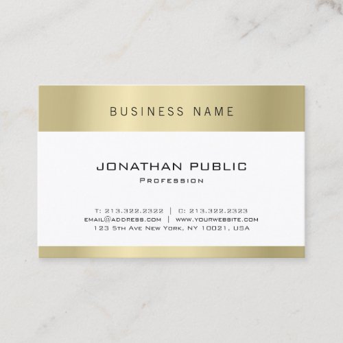 Modern Sleek Gold Elegant Plain Professional Business Card