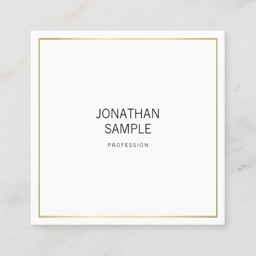 Modern Sleek Professional Design Elegant Gold Look Square Business Card