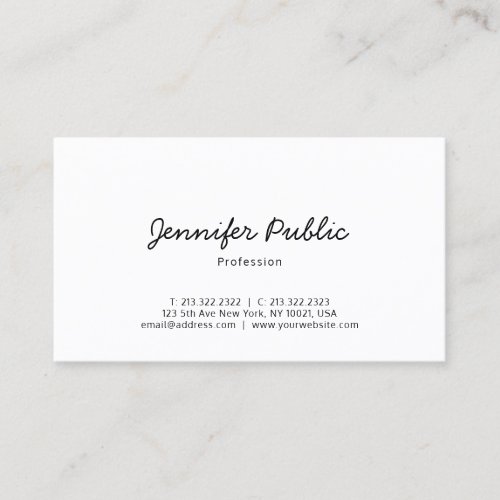Modern Sleek Professional Elegant Script Template Business Card