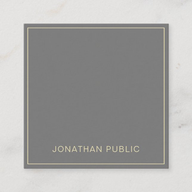 Modern Sleek Professional Template Luxury Trendy Square Business Card (Front)