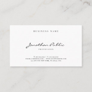 Modern Sleek Simple Template Handwritten Script Business Card