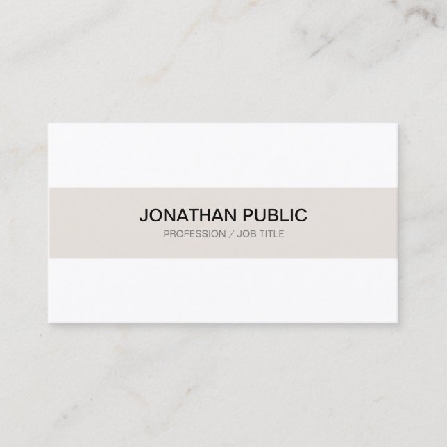Modern Sleek Sophisticated Professional Plain Luxe Business Card (Front)