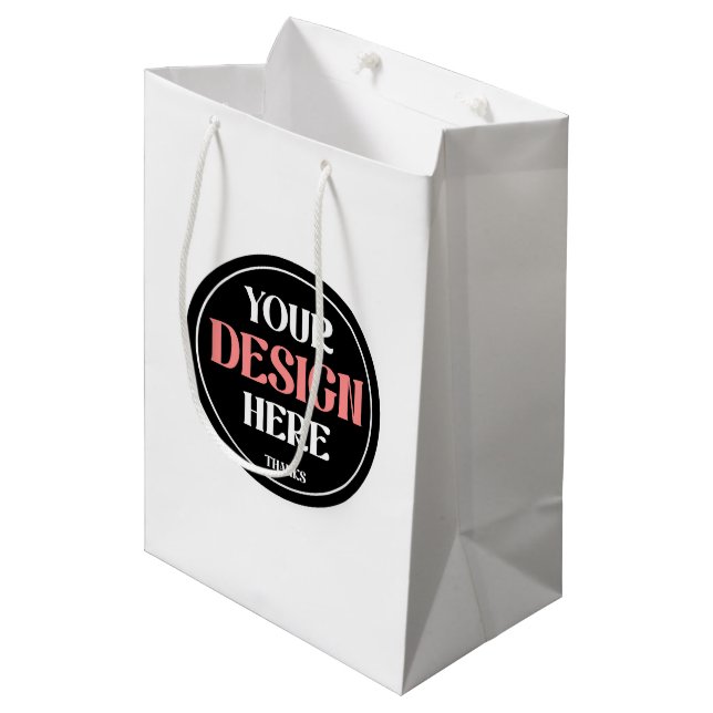 Modern, Sleek, stylish, & Customizable Medium Gift Bag (Front Angled)