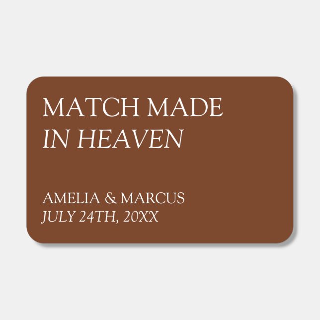 Modern & Sleek Typography Wedding Matchboxes (Front)