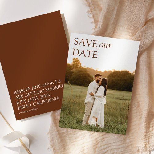 Modern  Sleek Typography Wedding Save our Date Invitation