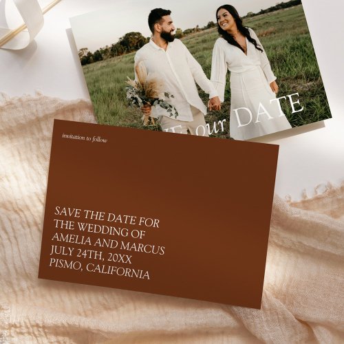 Modern  Sleek Typography Wedding Save our Date Invitation