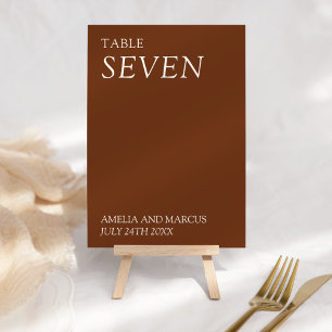 Modern & Sleek Typography Wedding Table Number