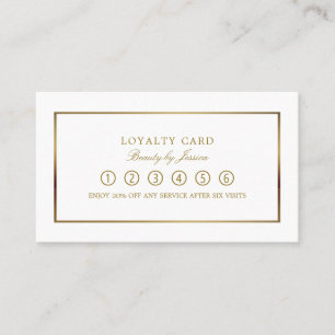 Modern & Sleek, White & Gold, Loyalty Card