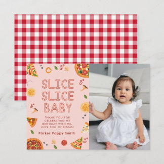 Modern Slice Slice Baby Birthday Thank You Card