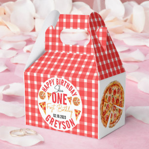 Modern Slice Slice Baby Pizza 1st Birthday Favor Boxes