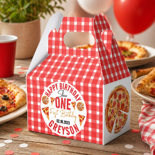 Modern Slice Slice Baby Pizza 1st Birthday Favor Boxes