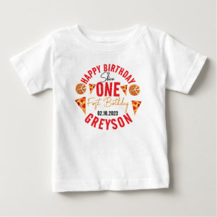 Modern Slice Slice Baby Pizza 1st Birthday T-Shirt