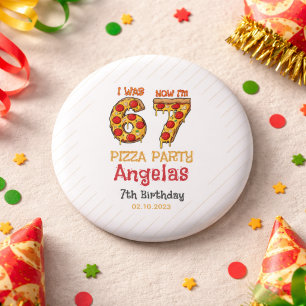 Modern Slice Slice Boy Six Seven Birthday Party Button