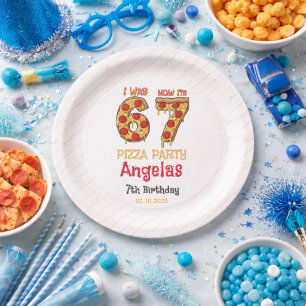 Modern Slice Slice Boy Six Seven Birthday Party Paper Plates