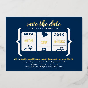 Modern Slot Machine Wedding Save the Date Foil Inv Invitation