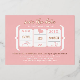 Modern Slot Machine Wedding Save the Date Foil Inv Invitation