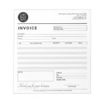 Modern Small Business Invoice Sales Receipt Gray Notepad at Zazzle