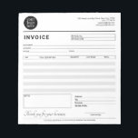 Modern Small Business Invoice Sales Receipt Gray Notepad<br><div class="desc">Modern Small Business Invoice Sales Receipt Form Notepad. Please take note not all text is editable. Please upload a round logo. Check the collection for more available designs.</div>