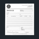 Modern Small Business Invoice Sales Receipt Gray Notepad<br><div class="desc">Modern Small Business Invoice Sales Receipt Form Notepad. Please take note not all text is editable. Please upload a round logo. Check the collection for more available designs.</div>