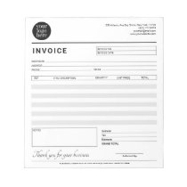 Modern Small Business Invoice Sales Receipt Gray Notepad