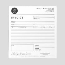 Modern Small Business Invoice Sales Receipt Gray Notepad