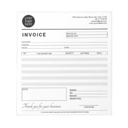 Modern Small Business Invoice Sales Receipt Gray Notepad