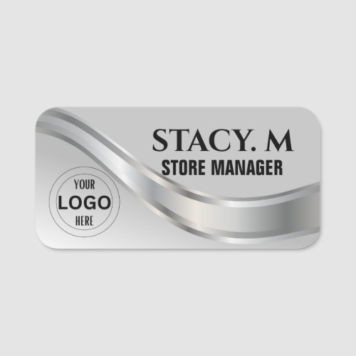 Modern Small Business Logo Job Title Employee Name Tag