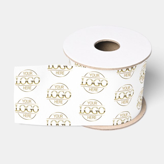 Modern Small Business Logo Promotional Branded Grosgrain Ribbon (Spool)