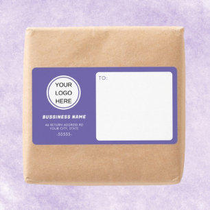 Modern Small Business Logo Purple Shipping Label