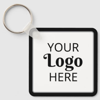 Modern Small Business QR Code Company Logo Promo Keychain
