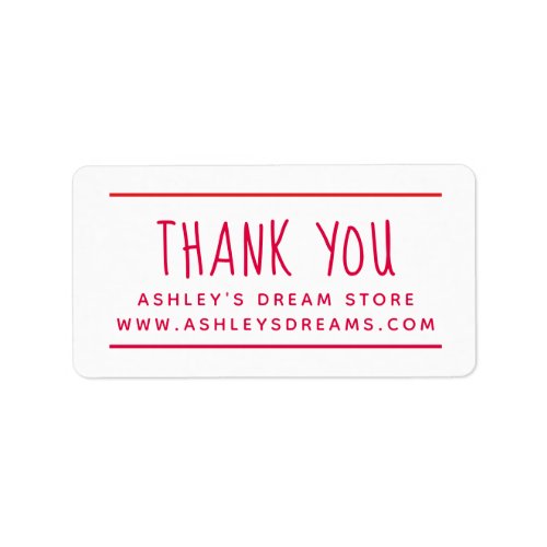 Modern Small Business Red Thank You Sticker