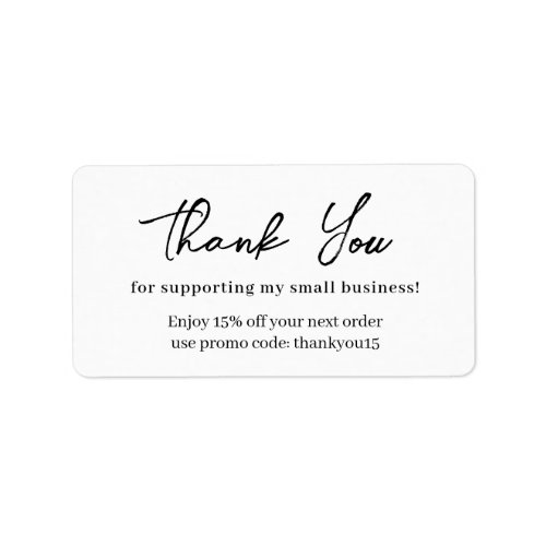 Modern Small Business Thank You Script Packaging Label