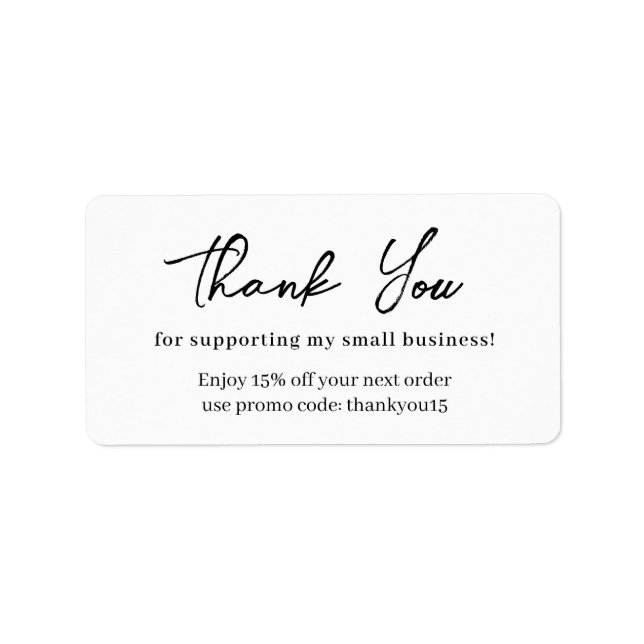 Modern Small Business Thank You Script Packaging Label (Front)