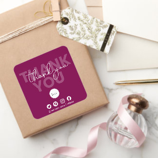 Modern Small Business Thank you Shipping Square Sticker