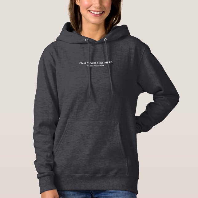 Modern Small Font Custom Template Womens Dark Grey Hoodie (Front)