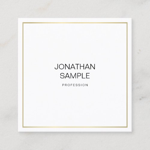 Modern Smart Design Professional Elegant Gold Look Square Business Card