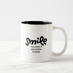 Modern Smile is Charity Islamic Inspirational Coff Two-Tone Coffee Mug