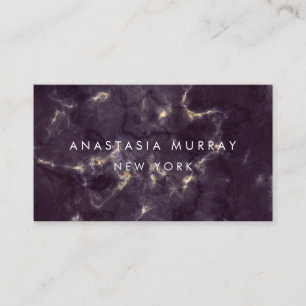 Modern Smoky Black White Marble Minimalist Luxury Business Card