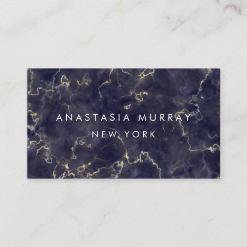 Modern Smoky Black White Marble Minimalist Luxury Business Card