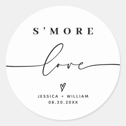 Modern Smores Wedding Party Favor Kit Classic Rou Classic Round Sticker