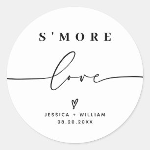 Modern S'mores Wedding Party Favor Kit Classic Rou Classic Round Sticker
