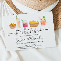 Modern snacks cocktails watercolor couples shower