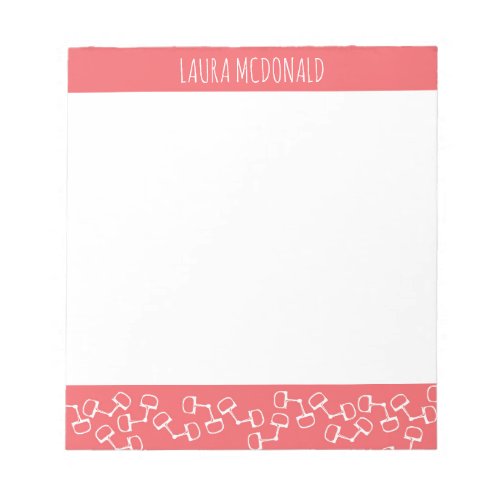 Modern Snaffle Bit Horse Notepad _ Coral