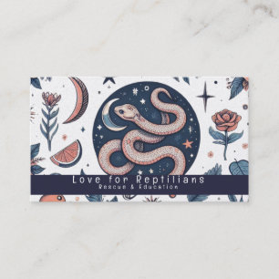 Modern Snake Reptiles Rescue Florals Business Card