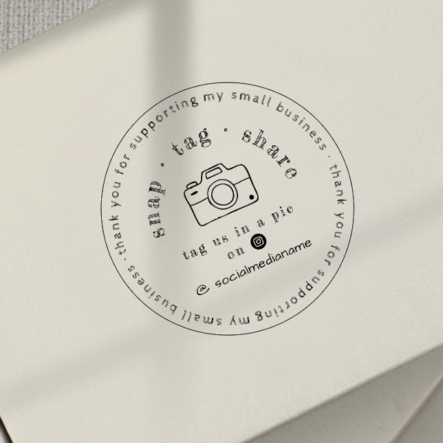 Modern Snap Tag Share Thank You Small Business Rubber Stamp (Modern Snap Tag Share Thank You Small Business Rubber Stamp)
