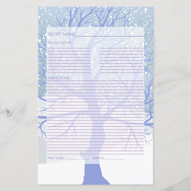 Modern Snow Christmas Recipes CHANGE COLOR (Front)