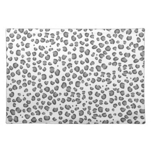 Modern Snow Leopard Pattern Animal Print Cloth Placemat