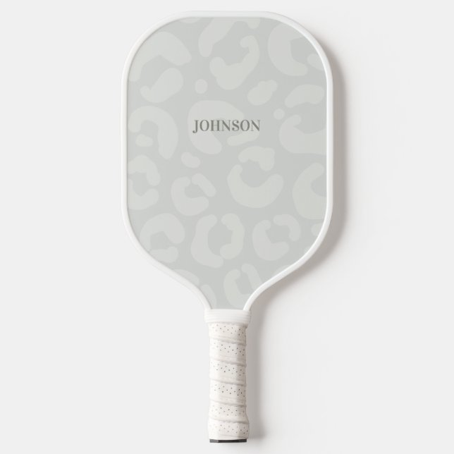 Modern Snow Leopard Skin Pattern Pickleball Paddle (Front)