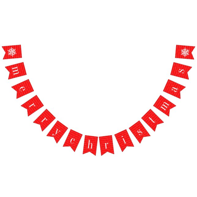 Modern snow Merry Christmas Bunting Flags (All)