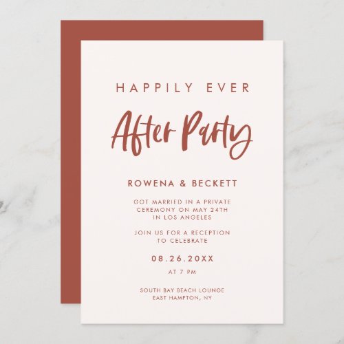 Modern snow pink Happily ever after party Invitation